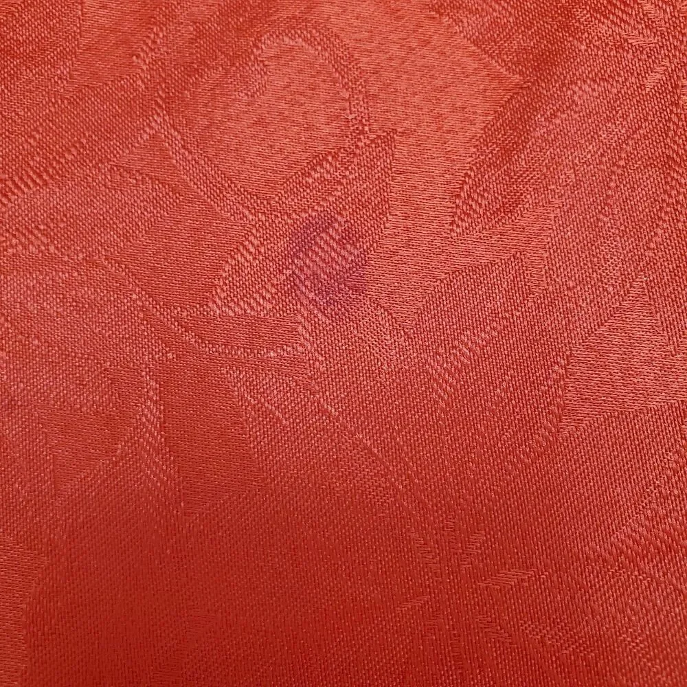 Table Runner Red Sateen Jacquard Poinsettias 2-sided 70x13